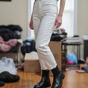 Fashion Ankle-height with silk woman boots