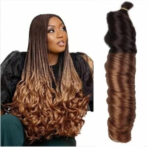 Colorful french curl synthetic braiding hair high quality spiral curl body wave luxury braids